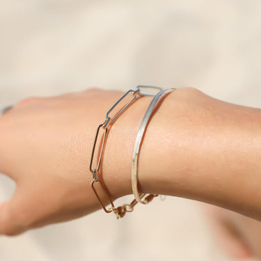 Wide Paper Clip Link Bracelet